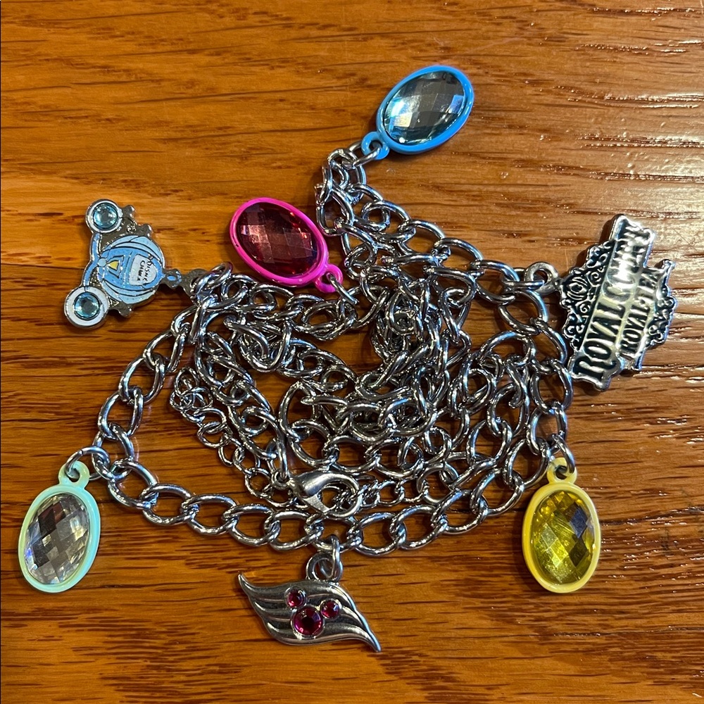 Disney Parks Collector Charm Necklace Royal Court Royal-Tea Cinderella